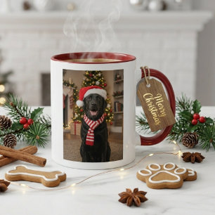 Taza Negro Labrador Acogedor Feliz Navidogmaka Navidad
