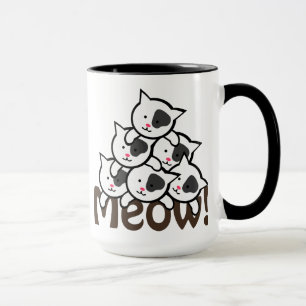 Taza Negro lindo del gato (maullido)