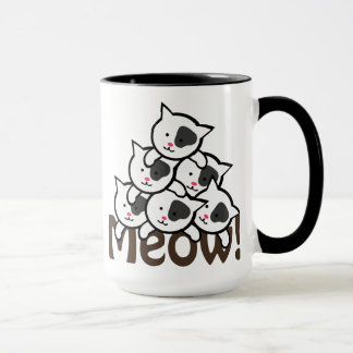 Taza Negro lindo del gato (maullido)