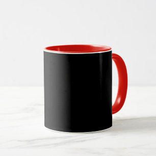 Taza Negro-negro, simplemente elegante, recorte rojo br