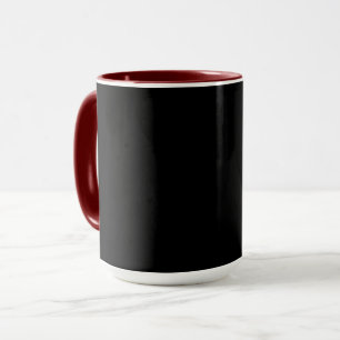 Taza Negro-negro, simplemente elegante, ribete granate,