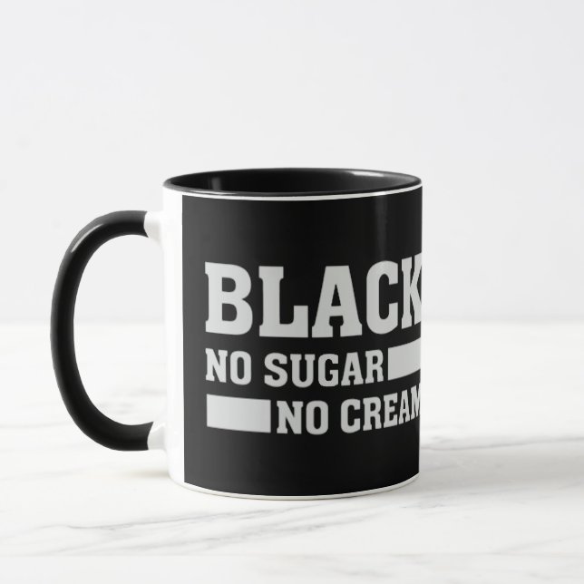 Taza Negro No Azúcar No Crema Mug (Izquierda)