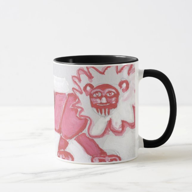 Taza negro rojo intrépido contemporáneo lindo de la (Derecha)