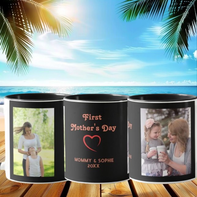 Taza Negro rosa | Foto Script First Mother's Day Mug (Subido por el creador)