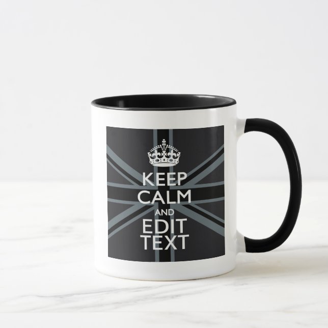 Taza Negro sobre negro Mantener la calma Obtener tu men (Derecha)