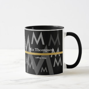 Taza negro súper elegante y moderno personalizado