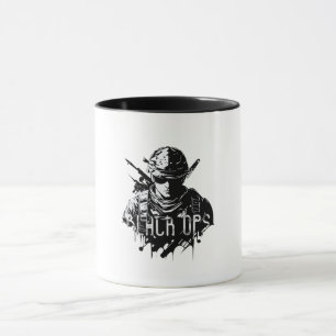 Taza Negro y blanco: el paño negro