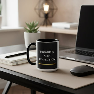 Taza Negro y Blanco Moderno Motivacional