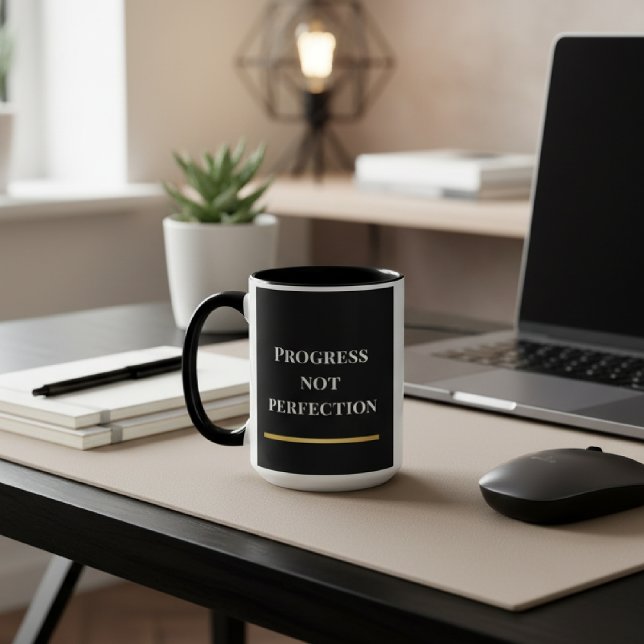 Taza Negro y Blanco Moderno Motivacional  (Subido por el creador)