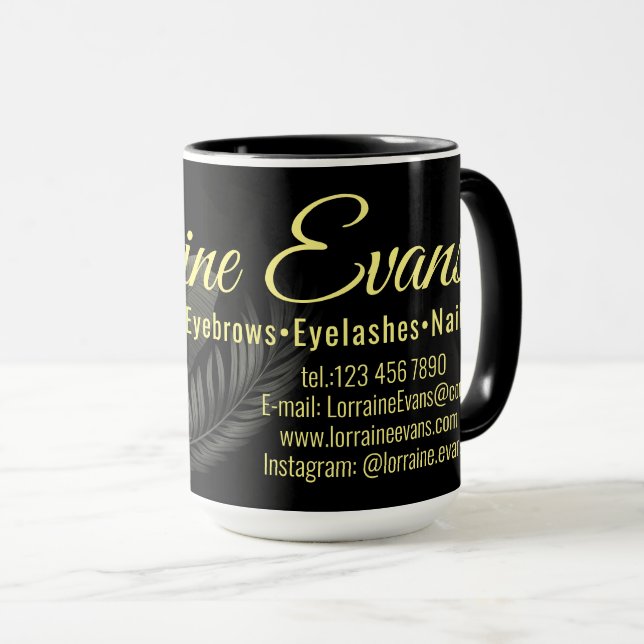 Taza Negro y oro. (Anverso derecho)