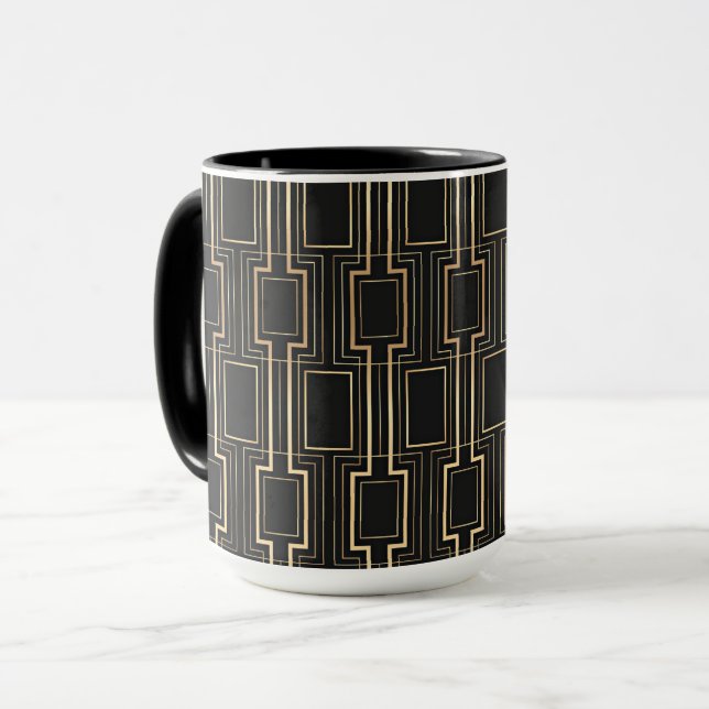 Taza Negro y oro Art Deco (Anverso izquierdo)