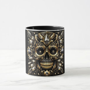 Taza Negro y oro Diamond Skull Mug