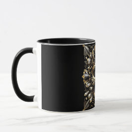 Taza Negro y oro Diamond Skull Mug