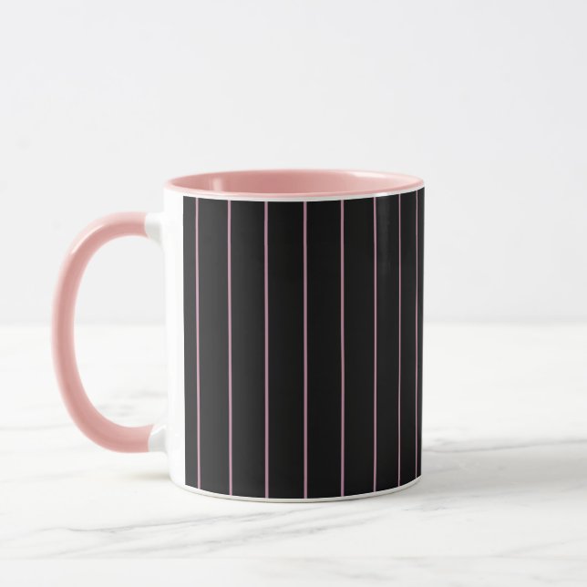 Taza negro y rosa rayado (Izquierda)