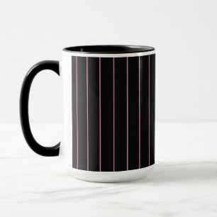 Taza negro y rosa rayado