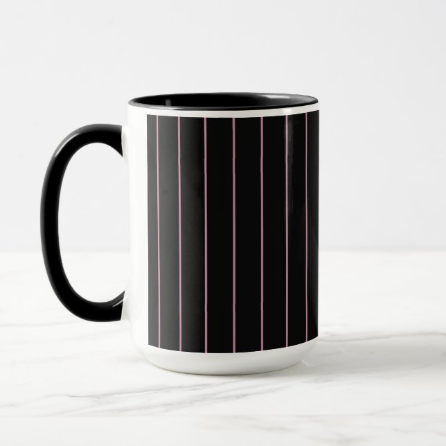 Taza negro y rosa rayado (Izquierda)
