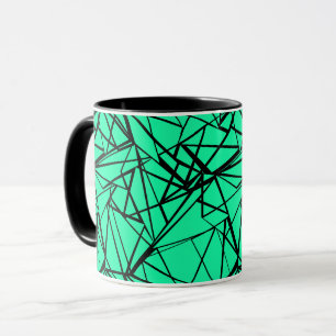 Taza Negro y turquesa abstracto