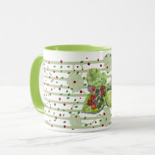 Taza NegroBerry verde y rojo