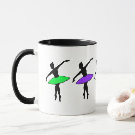 Taza Neon Ballerinas Ballet Pointe Maestra de Baile Tut
