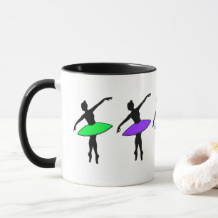 Taza Neon Ballerinas Ballet Pointe Maestra de Baile Tut