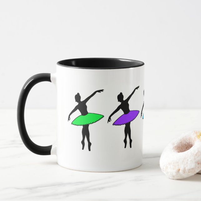 Taza Neon Ballerinas Ballet Pointe Maestra de Baile Tut (Con donut)