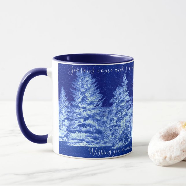 Taza Neon Blue Christmas Tree (Con donut)