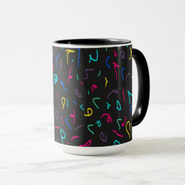 Taza Neon Bright Marks on Black