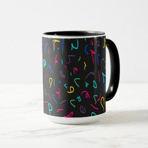 Taza Neon Bright Marks on Black