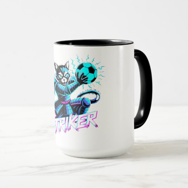 Taza Neon Cyberpunk Cat Mugs – Gamer Gift Edition (Anverso derecho)