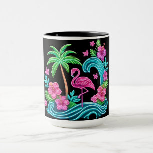 Taza Neon Flamingo Tropical