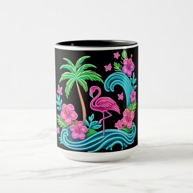 Taza Neon Flamingo Tropical (Centro)