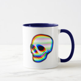 Taza Neon Skull Moderno Ilustracion de Arte