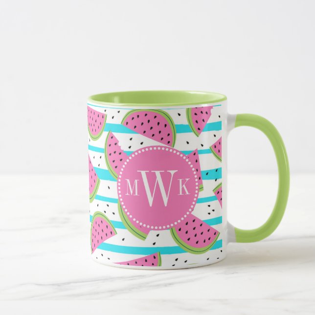Taza Neon Watermelon on Stripes Pattern (Derecha)