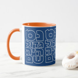 Taza Nes Gadol Haya Sham - Hebreo Dreidel Chanukah Mug