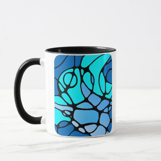 Taza Neurografik blau modernes abstraktes Design (Izquierda)