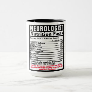 Taza Neurología Médica Funny Hechos Nutricionales Mug