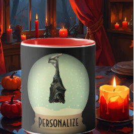 Taza Nevada de murciélago colgante globo negro paro gót