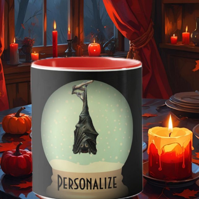Taza Nevada de murciélago colgante globo negro paro gót (Subido por el creador)