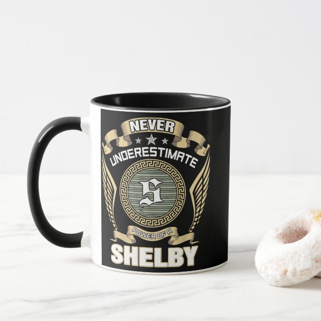 TAZA NEVER_UNDERESTIMATE_POWER_OF_A_SHELBY (Con donut)