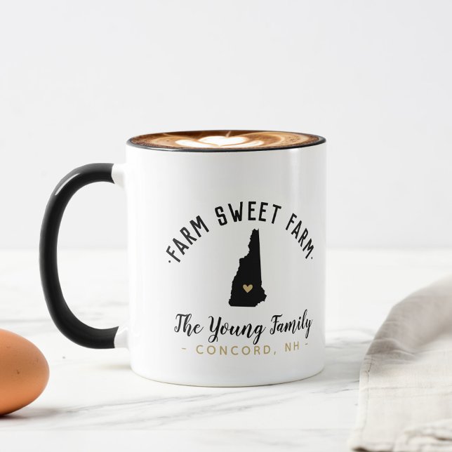 Taza New Hampshire Farm Sweet Farm Family Monogram Mug (Subido por el creador)