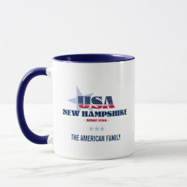 Taza New Hampshire USA 1788 Blue Star Personalized Mug