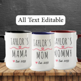 Taza New Mama with Custom Name, Title & Est. Year