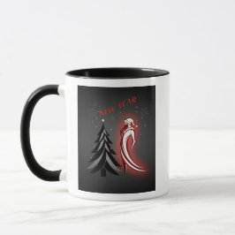 Taza New Year 2026 – Black & White Mug with Red Accent 