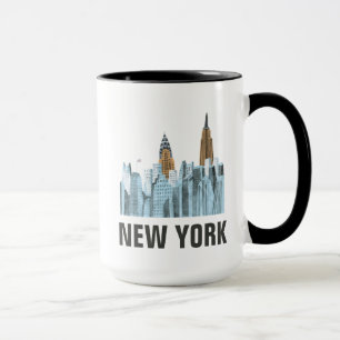 Taza New York City dibujado mano, NY