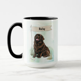 Taza Newfoundland Watercolor Personalized Dog