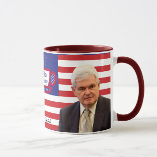 Taza Newt y fiesta del té - rojos, blancos, y azul