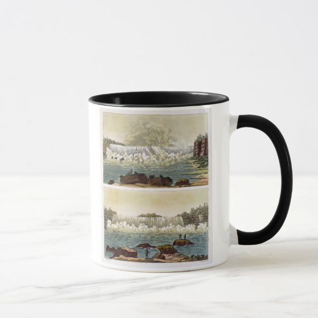 Taza Niagara Falls, 1818 (grabado del color) (Derecha)