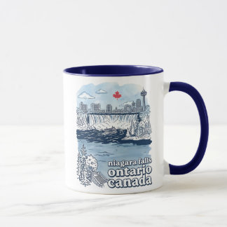 Taza Niagara Falls Canada Simple Skyline Cute Cityscape
