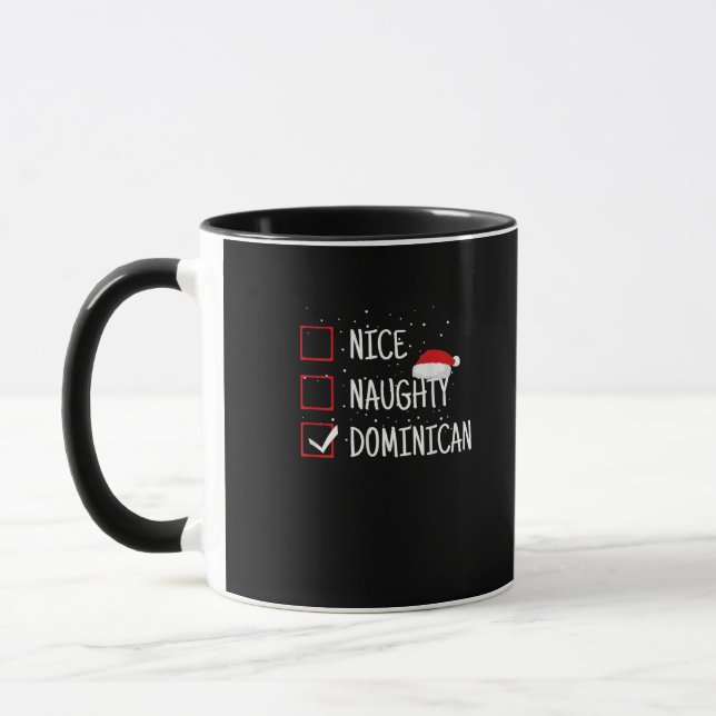 Taza Nice Naughty Dominican Christmas List  (Izquierda)