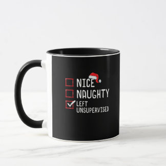 Taza Nice Naughty Left Unsupervised Christmas List 
